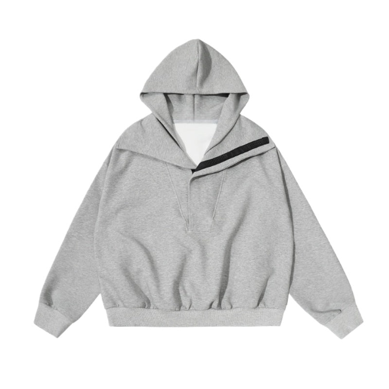 Grey Sporty Loose Casual Hoodie