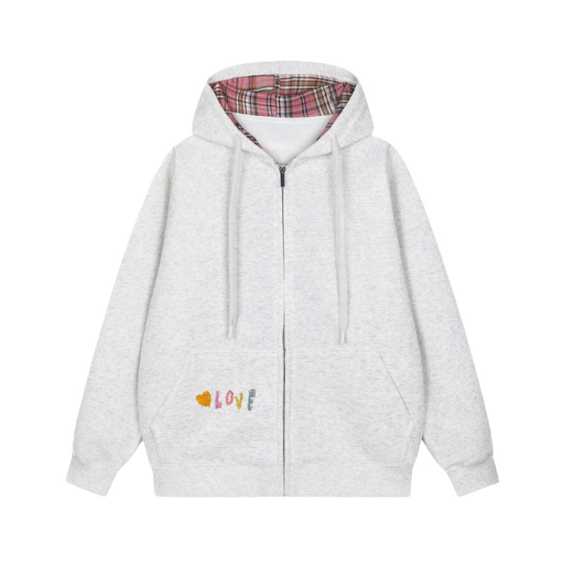 Colorful Hand-Painted Love Print Hoodie